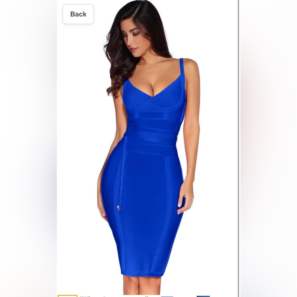 Says M, fits more like Large- blue sexy belted zip up fancy dress